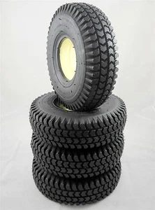 Set of 4 Black 3.00-4 300x4 (260x85) Solid Block Innova Mobility Scooter Tyres - Picture 1 of 4