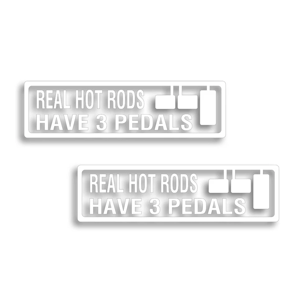 2X Hot Rod real tem 3 pedais decalque manual embreagem transmissão corrida muscle car com - Imagem 1 de 1