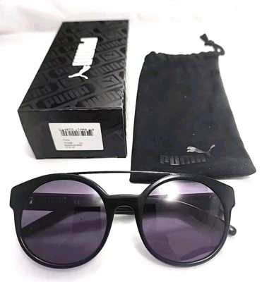 Gafas de sol Puma PU0226S 001 negras redondas a humo 52-20 140 nueva caja bolsa Foto 1 de 4