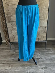 NWT Oh My Gauze! Women's Pants Size 3 Turquoise Casual - Picture 1 of 3