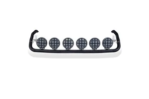 Noir Acier Inoxydable Toit Barre + Leds + Rond LED Spots pour Renault T Range - Photo 1/7