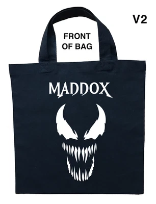 Venom Trick or Treat Bag, Personalized Venom Halloween Bag, Venom Loot Bag - Image 1 of 3