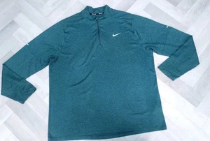 Classic Nike 1/4 Zip TOP Size XL Men’s Gym Training Top Dri Fit RUN/ GREEN - Picture 1 of 6