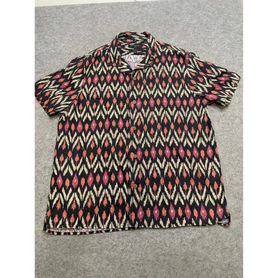Banana Republic Linen blend Standard Fit Button Up Shirt Mens Large  Ikat Print - Image 1 of 4