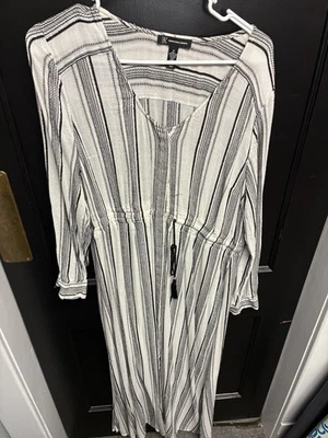 Vestido de manga larga a rayas negro INC para dama - talla 10 Foto 1 de 4