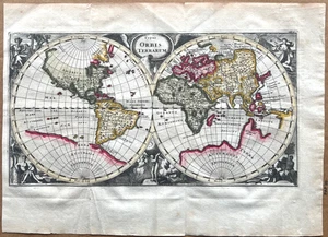 Antiker Kartendruck "Typus Orbis Terrarum" von Cluver 1707 - Cluverius - Bild 1 von 10