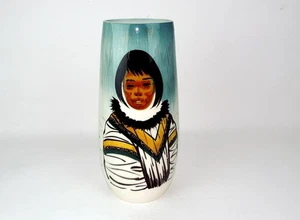 Matthew Adams Sascha B Brastoff Alaska Eskimo Tall Vase Signed Vintg Mid Century - Picture 1 of 7