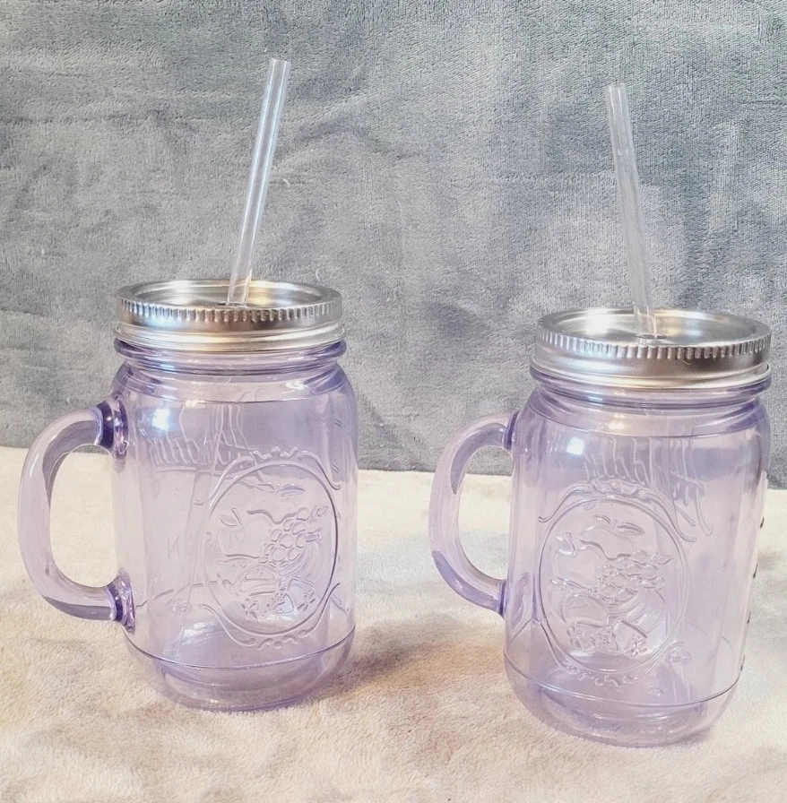 Aladdin Set Insulated 20oz Clear Plastic Mason Jar Tumbler Travel Mug - Image 1 of 4