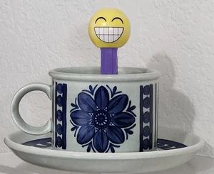Midwinter Stonehenge Cup and Saucer "BLUE DAHLIA" England Pottery Stoneware - Picture 1 of 14