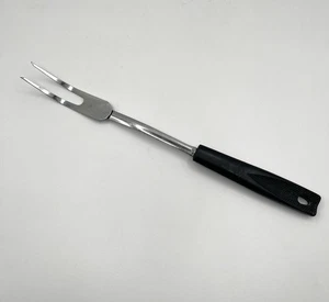 Tenedor de carne cromado vintage EKCO EE. UU. mango negro 11,5" para servir cocina  - Imagen 1 de 6