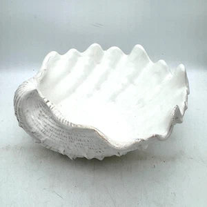 Weiße Keramik Muschel Schale groß Deko Küste Strand Deko blauer Himmel 2007 - Bild 1 von 5