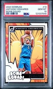 PSA 10 Anthony Edwards - 2024 Panini Donruss Bomb Squad #13 Twolves - Bild 1 von 2
