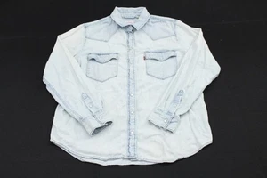 Levi's Pearl Snap Chambray Western Shirt Damen Large Blau Langarm - Bild 1 von 7