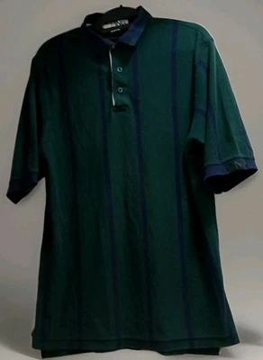 Ping by Karsten Men’s L Polo Shirt Green Blue Striped Vintage Golf Cotton EUC - Image 1 of 4