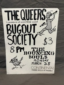 Queers Bugout Society Bouncing Souls Continental NYC Show Flyer punk hardcore - Bild 1 von 2