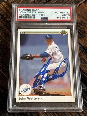 Upper Deck #377 1990 John Wetteland radiocontrol firmado autografiado PSA/DNA recubierto Foto 1 de 2