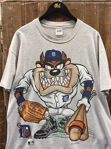 Detroit Tigers Looney Tunes Taz short sleeve ash color shirt KV30250 - Picture 1 of 2