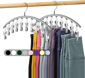 Legging Organizer for Closet Metal Yoga Pants Hanger W/Rubber Coated 2 Pack - Picture 1 of 12