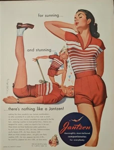 1951 Vintage, Jantzen Sonnenkleidung Druck Anzeige, Retro Kunst, einzigartiges klassisches Zeitstück - Bild 1 von 1
