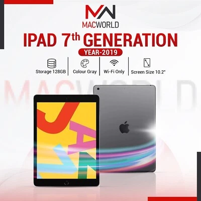 Apple iPad 7th Gen 10.2 inches 128GB WiFi ONLY Grey  (2019) A Grade Warranty - Image 1 of 4