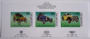 SP Eindhoven 1985 - Blokje 100 jaar Auto, Cars, Benz, Wolseley, Bentley ongetand - Picture 1 of 1