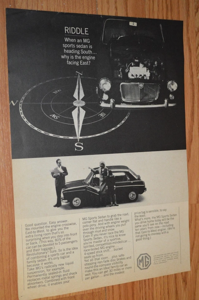 MG 1100 1965 sedán deportivo original vintage anuncio impreso anuncio-65 Foto 1 de 1