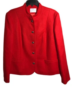VTG Women’s Size S? Pendleton 100% Virgin Wool Red Jacket Coat Silver Buttons - Picture 1 of 7