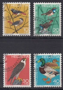 Schweiz MiNr. 960/63 O Pro Juventute: Einheimische Vögel - Picture 1 of 1