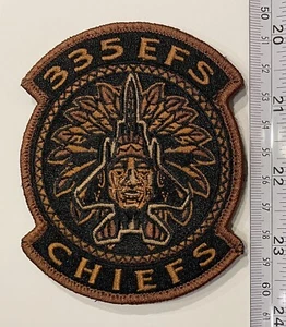 USAF Embroidered Patch F-15E 335th Exp Fighter Sq EFS Chiefs Standard AEF 2019 - Picture 1 of 2