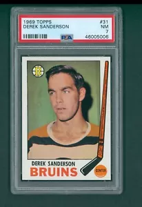 1969 Topps Hockey Card - #31 Derek Sanderson, PSA 7 NM - Picture 1 of 2