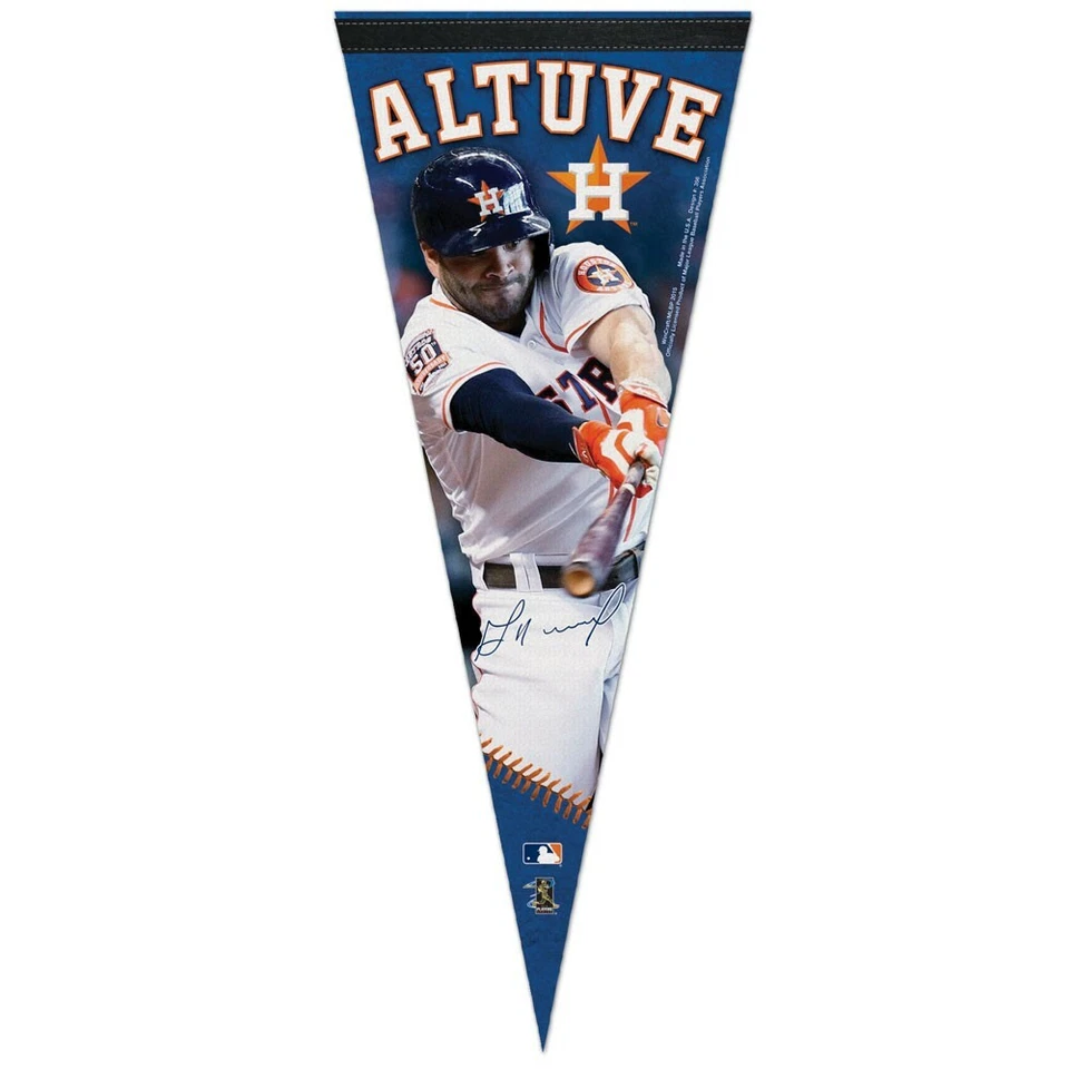 ВЫМПЕЛ ПРЕМИУМ-КЛАССА JOSE ALTUVE NO27 HOUSTON ASTROS СВЕРНУТЫЙ 12 x 30 дюймов WINCRAFT 👀 - Изображение 1 из 1