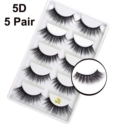2x 5 Pairs False Eyelashes Long Thick Natural Fake Eye Lashes Set Mink Makeup  - Image 1 of 4
