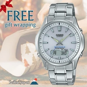 CASIO LCW-M100DE-7AJF LINEAGE White Silver Solar Atomic Men's Watch NEW - Picture 1 of 4