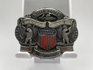 US CONSTITUTION COMMEMORATIVE 200th ANNIVERSARY 1787-1987 BELT BUCKLE NOS LTD ED - Picture 1 of 9