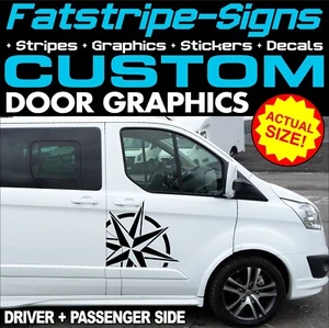 passend für FORD TRANSIT CUSTOM COMPASS TÜR GRAFIK AUFKLEBER CAMPERVAN WOHNMOBIL - Bild 1 von 2