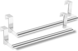Over Cabinet Towel Holder, Stainless Steel Cabinet Door Towel Bar Rack Holders F - Picture 1 of 7