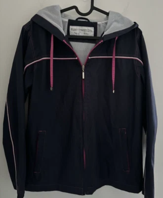 Fleet Street Women's PS Navy Wind Breaker Jacket Hooded Full Zip/ zip Pockets - Image 1 of 4