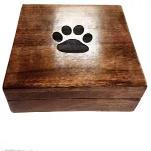 Scatola ceneri urna cremazione scatola per animali domestici urna cane urna gatto urna stampa zampa 12 x 12 x 6 cm - Foto 1 di 4