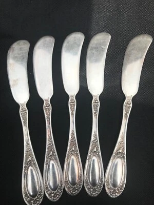 PAT 1909 1835 R. WALLACE (Juego de 5 CUCHILLOS MANTEQUILLA de colección) Foto 1 de 4