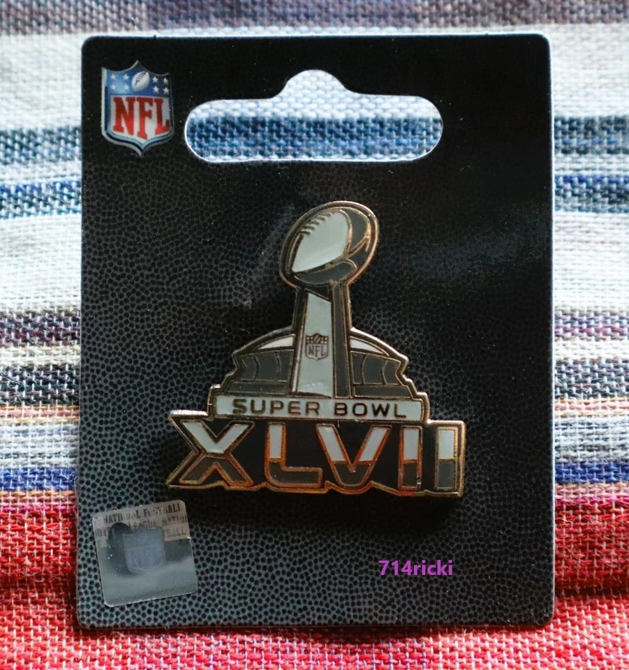 Super Bowl XLVII 47 Logo Stadium Pin Baltimore Ravens vs San Francisco 49ers - Image 1 of 1