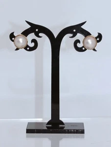 VINTAGE 18ct GOLD BROOME SOUTH SEA MABE PEARL STUD EARRINGS WITH PROVENANCE - Picture 1 of 23