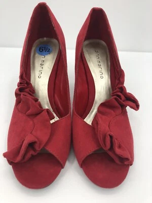 Zapatos de salón Red Ann Marino talla 6,5 puntera mujer tacón alto volantes gamuza mujer Foto 1 de 4