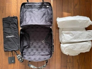 Auth Chanel By Sea Line Boston Bag Tote Bag Black White CoCo Mark w/Dust Bag - Picture 1 of 6