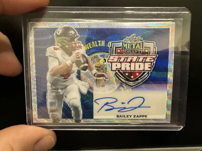 2022 Leaf Metal Draft Bailey Zappe RC Autograph /30 Silver Crystal - Image 1 of 4