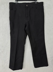 Wrangler pants adult 38x29 black polyester straight high rise pockets mens - Picture 1 of 13