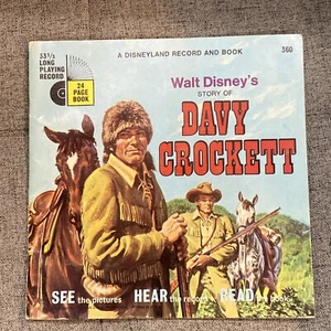 EUC Walt Disney STORY OF DAVY CROCKETT  Disneyland Record and Book 360 - Picture 1 of 5