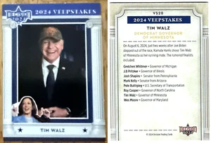 TIM WALZ DECISION 2024 VEEPSTAKES VS20 GOVERNOR OF MINNESOTA BLUE PARALLEL 3/5 - Picture 1 of 3
