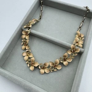Collana originale LISNER pietra fiore placcata oro 16 pollici usata Giappone 1128 11 - Foto 1 di 9