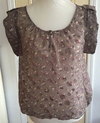 Women's Needle & Thread Anthropologie? Sheer Boho Peasant Style Blouse - Sz S - Image 1 of 4