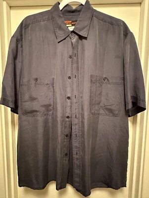 Camisa de Seda Freelance De Colección Años 80 Para Hombre M Retro Azul Oscuro Bolsillos Foto 1 de 4